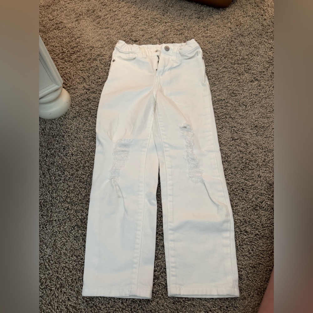 girls White Straight Leg Jeans